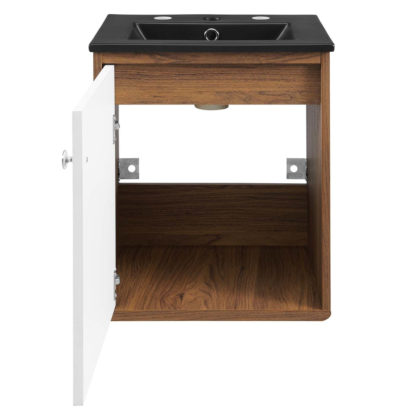 Transmit 18" Wall-Mount Bathroom Vanity Walnut Black EEI-5388-WAL-BLK