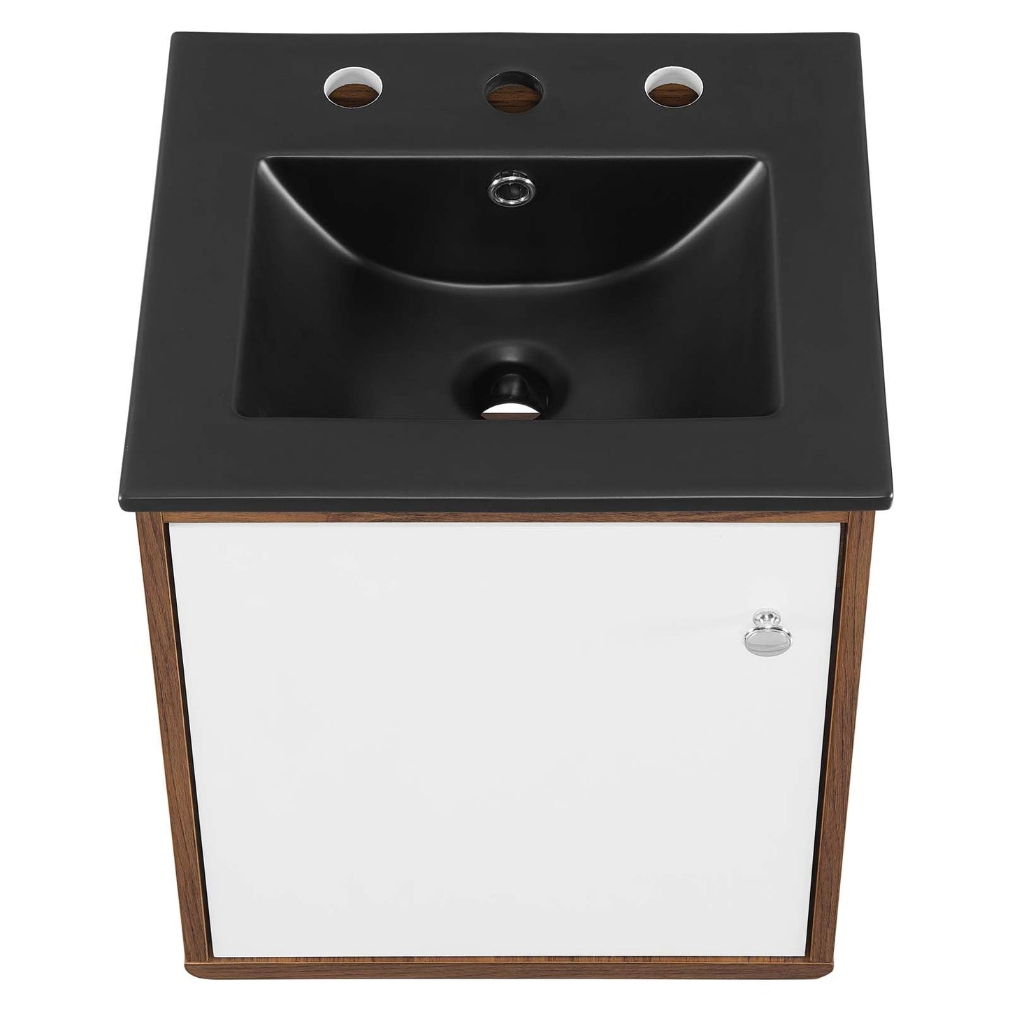 Transmit 18" Wall-Mount Bathroom Vanity Walnut Black EEI-5388-WAL-BLK