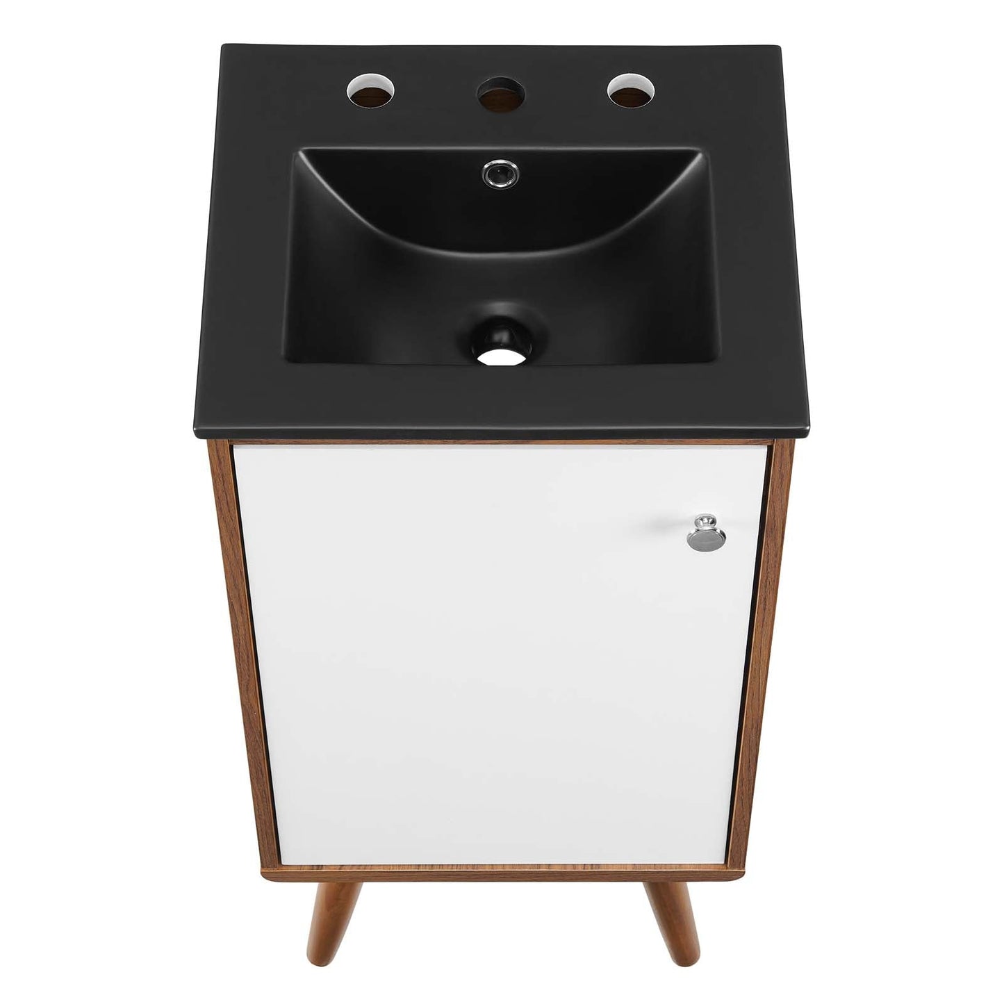 Transmit 18" Bathroom Vanity Walnut Black EEI-5389-WAL-BLK