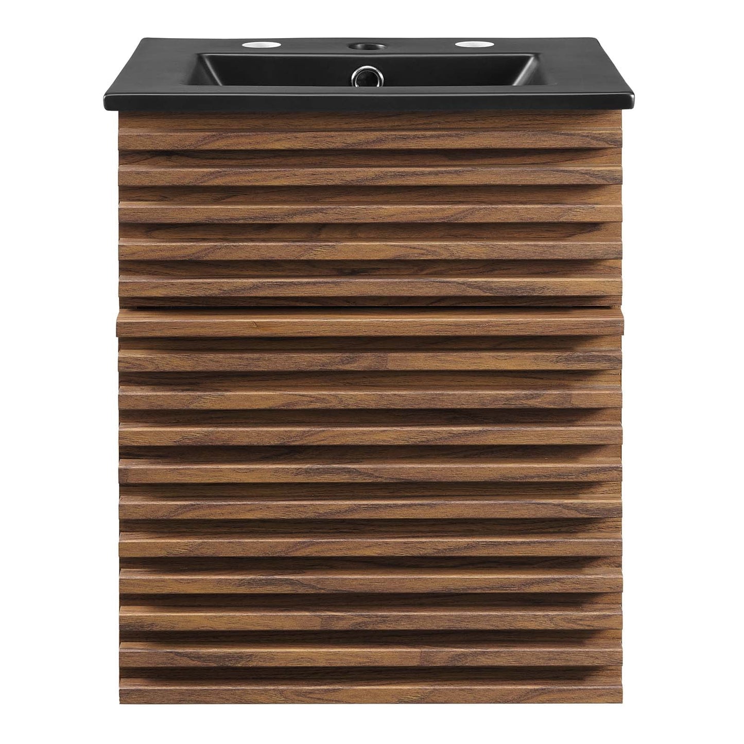 Render 18" Wall-Mount Bathroom Vanity Walnut Black EEI-5390-WAL-BLK