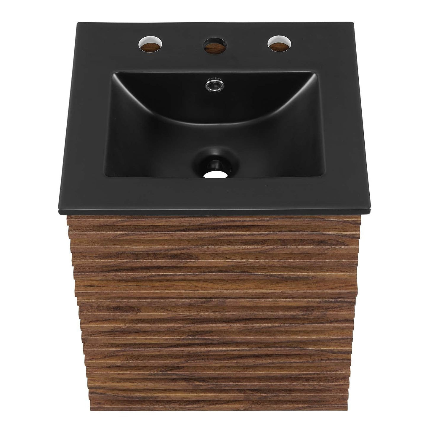 Render 18" Wall-Mount Bathroom Vanity Walnut Black EEI-5390-WAL-BLK