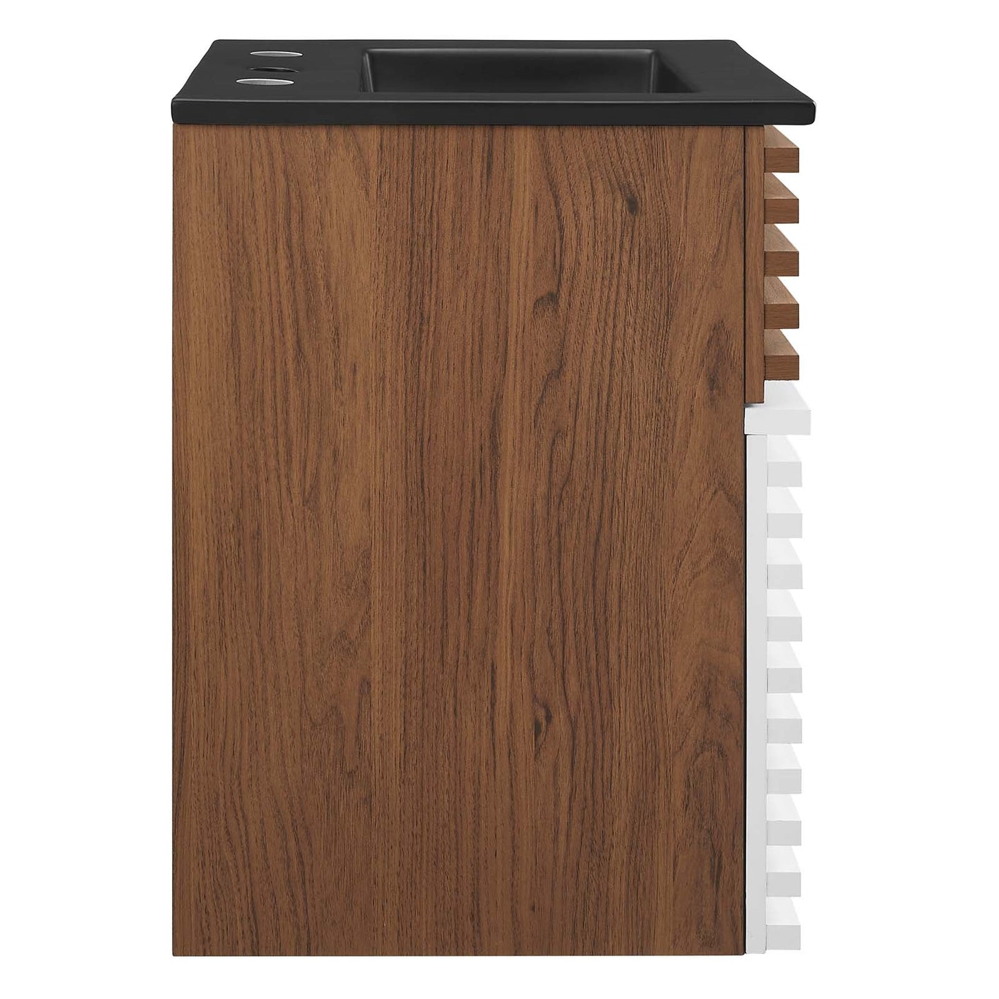 Render 18" Wall-Mount Bathroom Vanity White Walnut Black EEI-5390-WHI-WAL-BLK