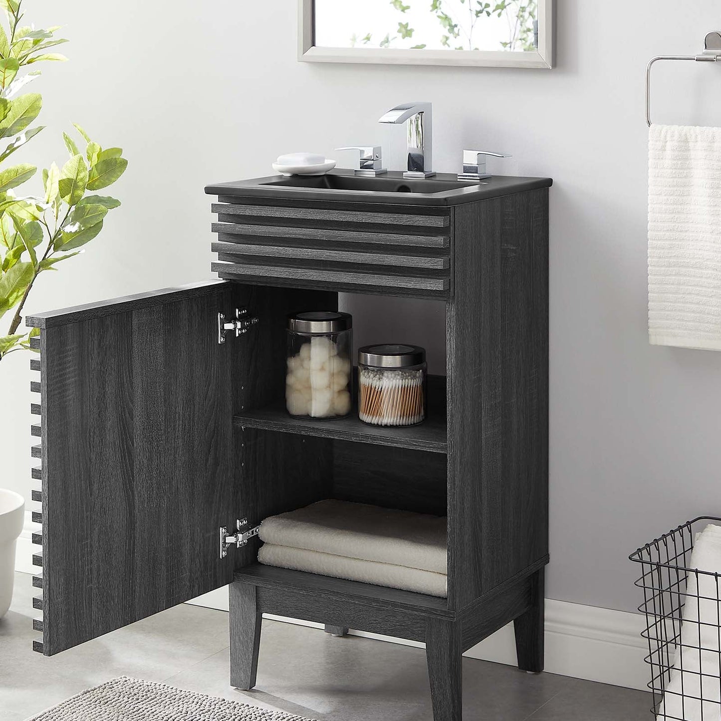 Render 18" Bathroom Vanity Charcoal Black EEI-5391-CHA-BLK