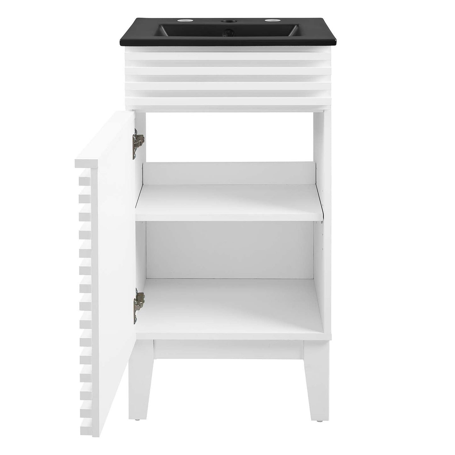 Render 18" Bathroom Vanity White Black EEI-5391-WHI-BLK