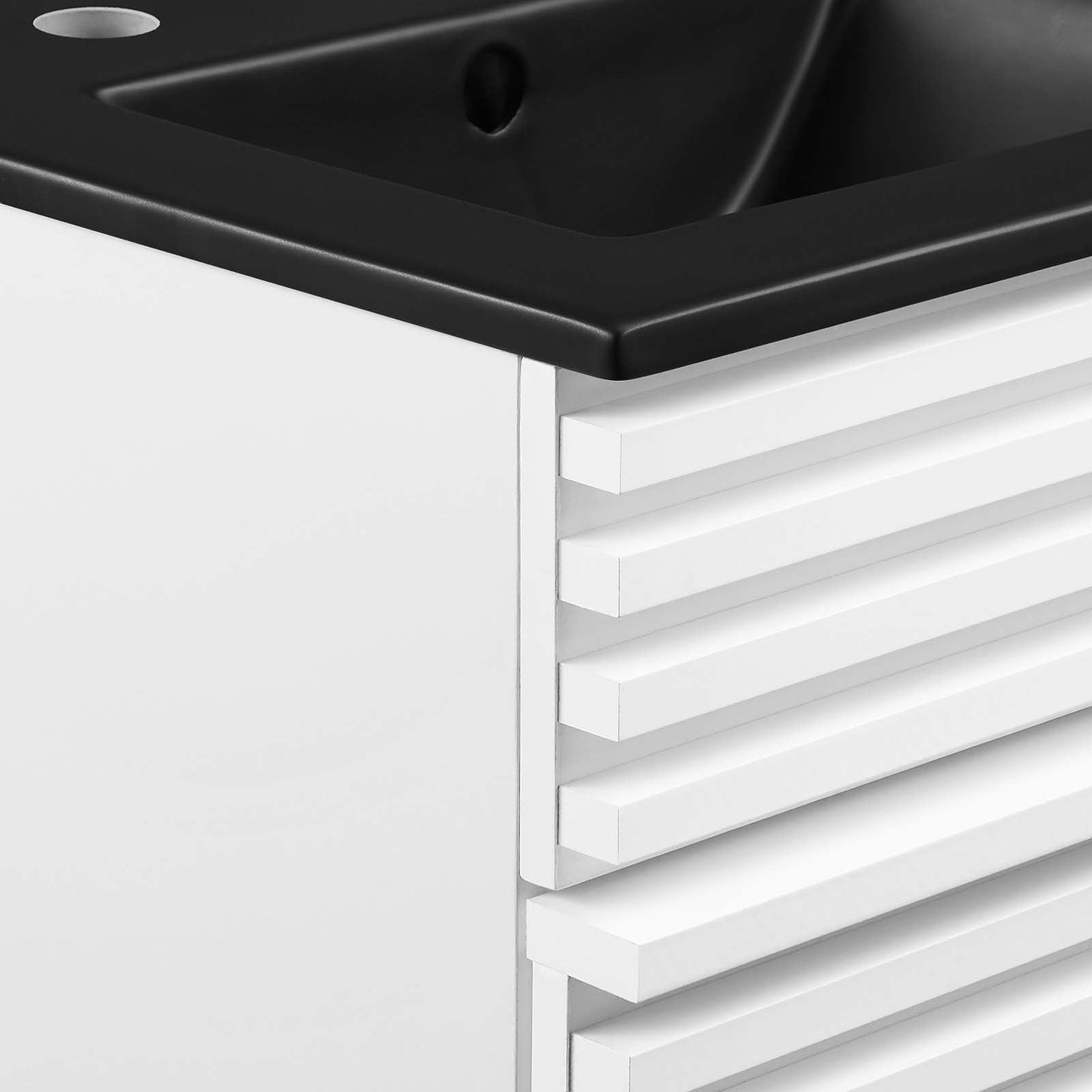 Render 18" Bathroom Vanity White Black EEI-5391-WHI-BLK