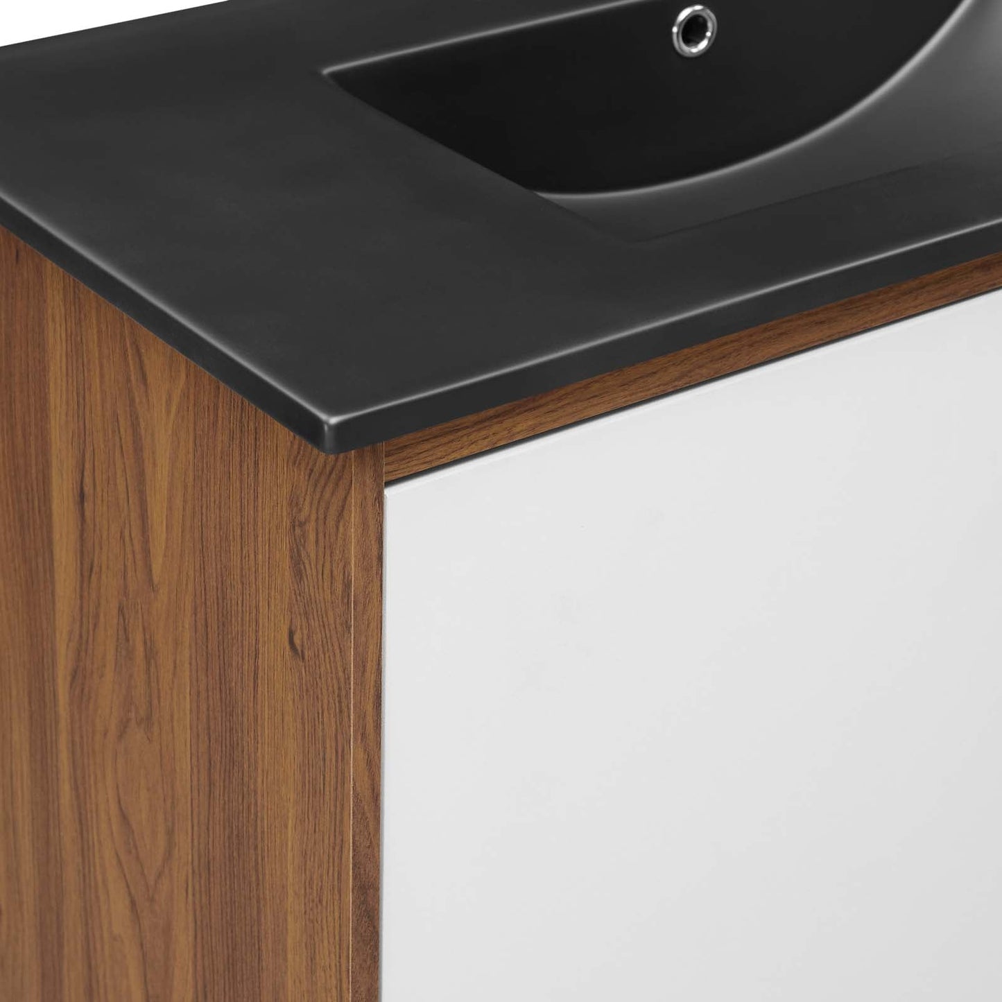 Transmit 36" Wall-Mount Bathroom Vanity Walnut Black EEI-5393-WAL-BLK