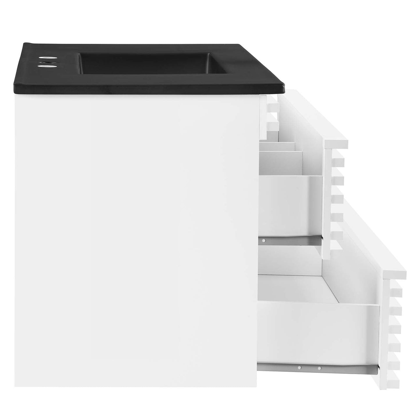 Render 36" Wall-Mount Bathroom Vanity White Black EEI-5395-WHI-BLK