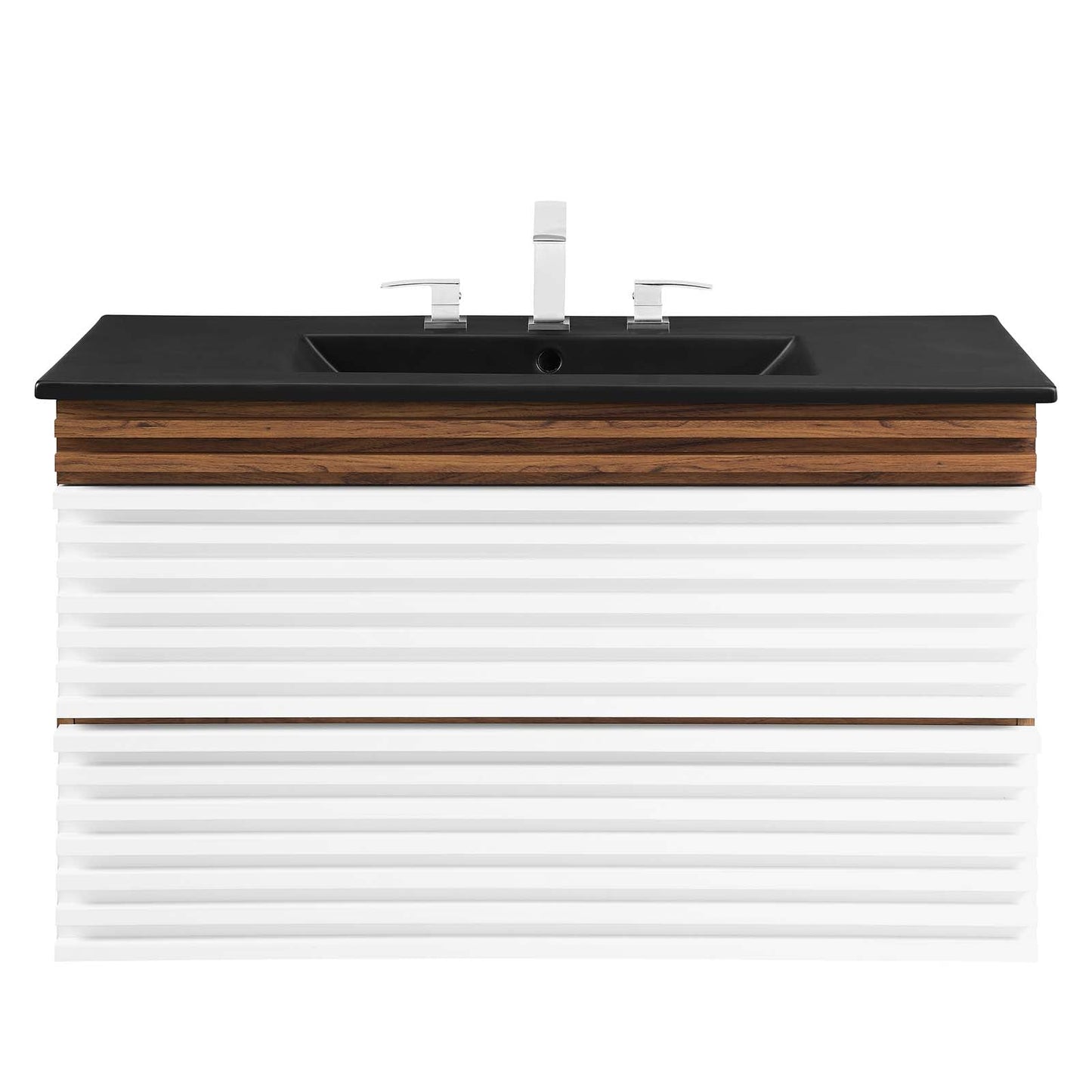 Render 36" Wall-Mount Bathroom Vanity White Walnut Black EEI-5395-WHI-WAL-BLK