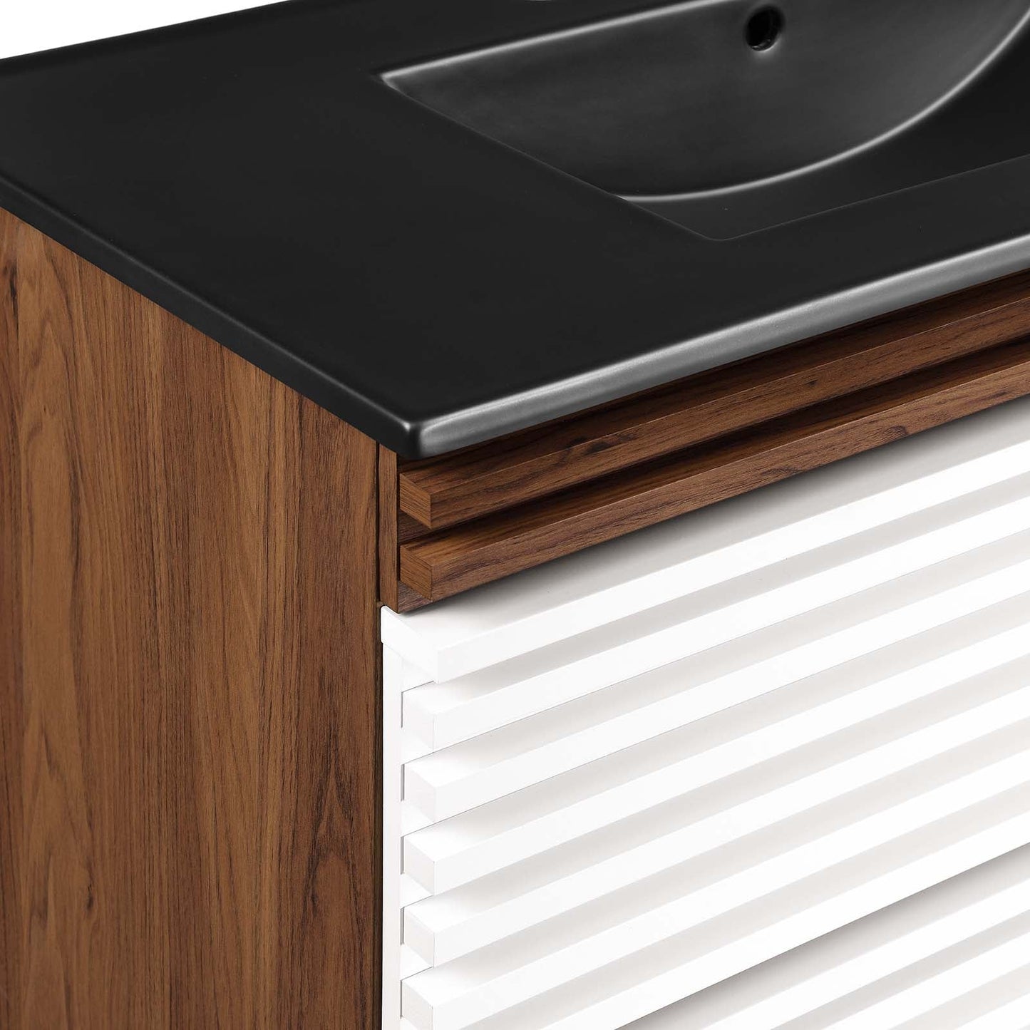 Render 36" Wall-Mount Bathroom Vanity White Walnut Black EEI-5395-WHI-WAL-BLK