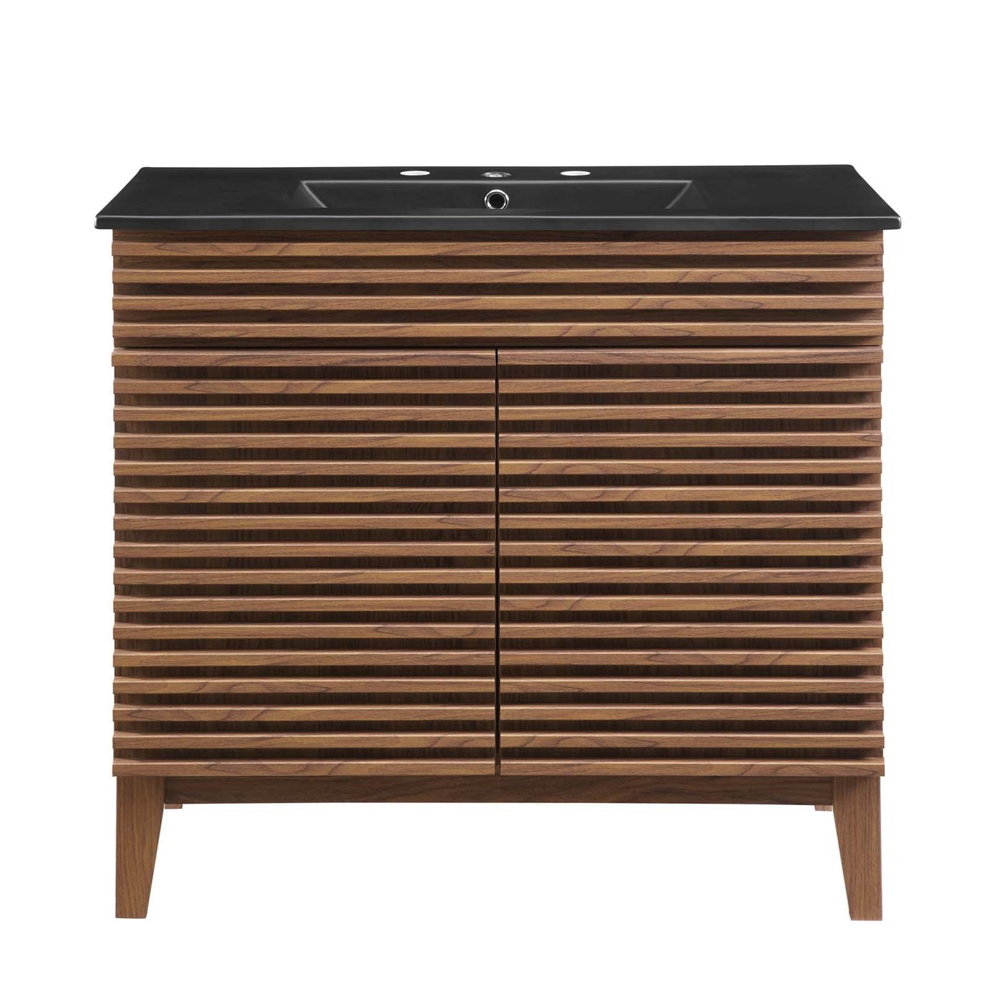 Render 36" Bathroom Vanity Walnut Black EEI-5396-WAL-BLK