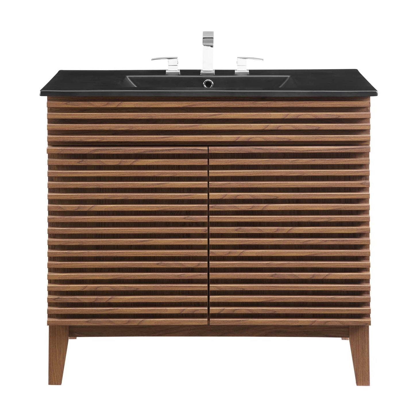 Render 36" Bathroom Vanity Walnut Black EEI-5396-WAL-BLK