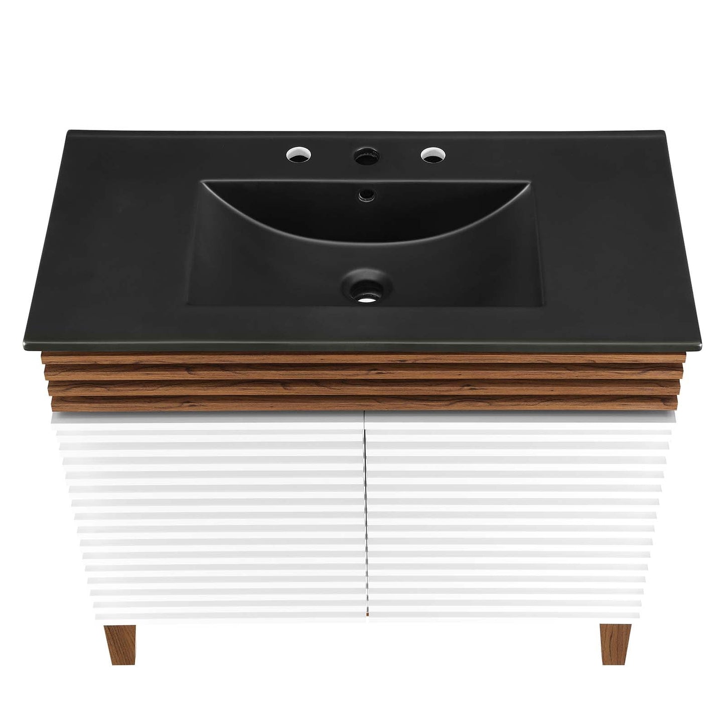 Render 36" Bathroom Vanity White Walnut Black EEI-5396-WHI-WAL-BLK