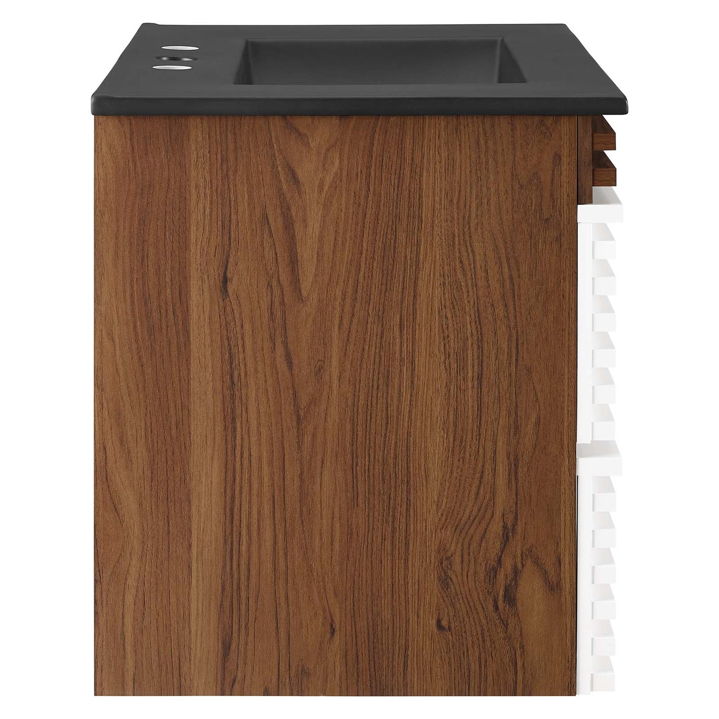 Render 30" Wall-Mount Bathroom Vanity White Walnut Black EEI-5417-WHI-WAL-BLK