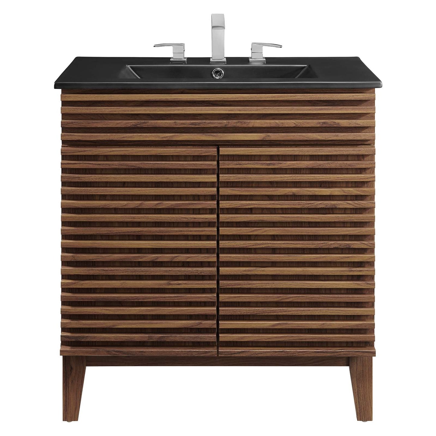 Render 30" Bathroom Vanity Walnut Black EEI-5418-WAL-BLK