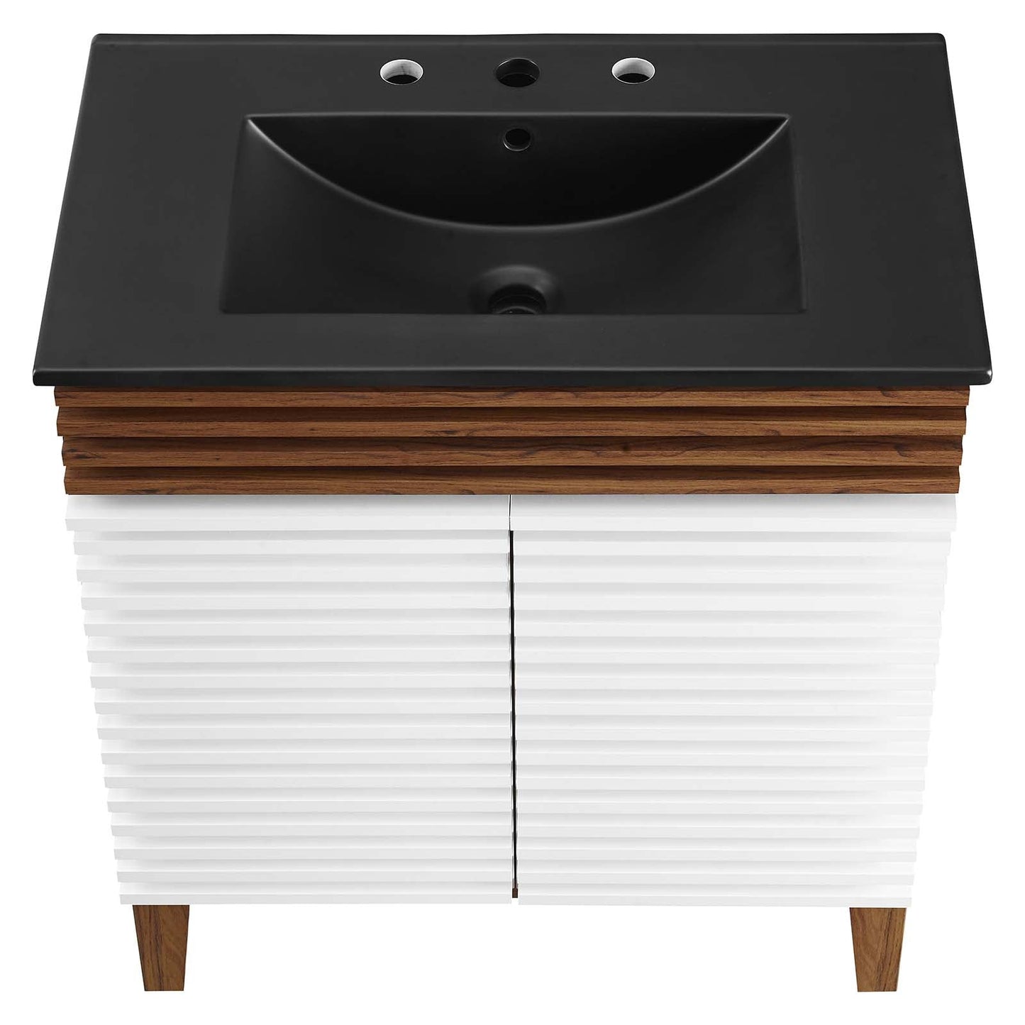 Render 30" Bathroom Vanity White Walnut Black EEI-5418-WHI-WAL-BLK