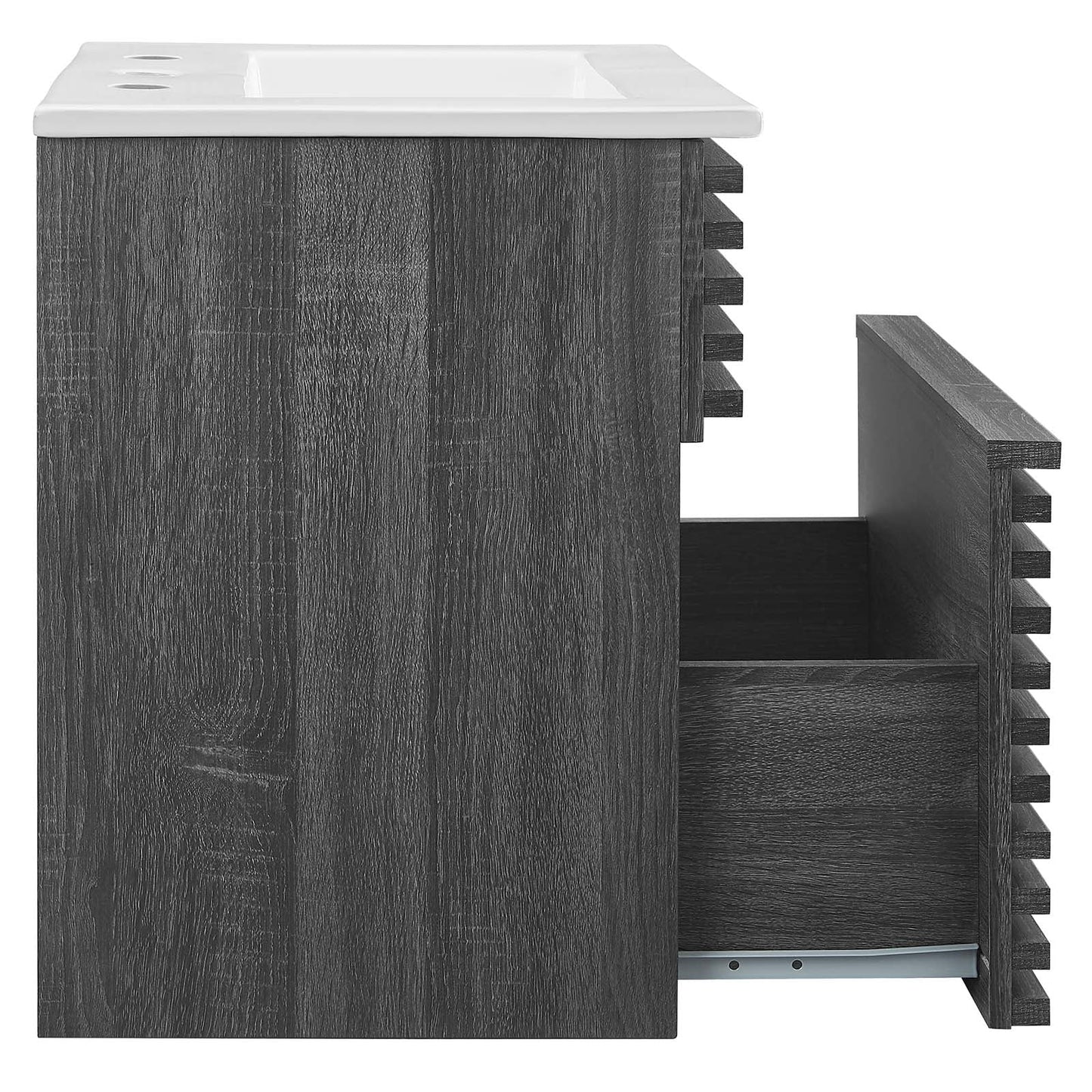 Render 18" Wall-Mount Bathroom Vanity Charcoal White EEI-5419-CHA-WHI