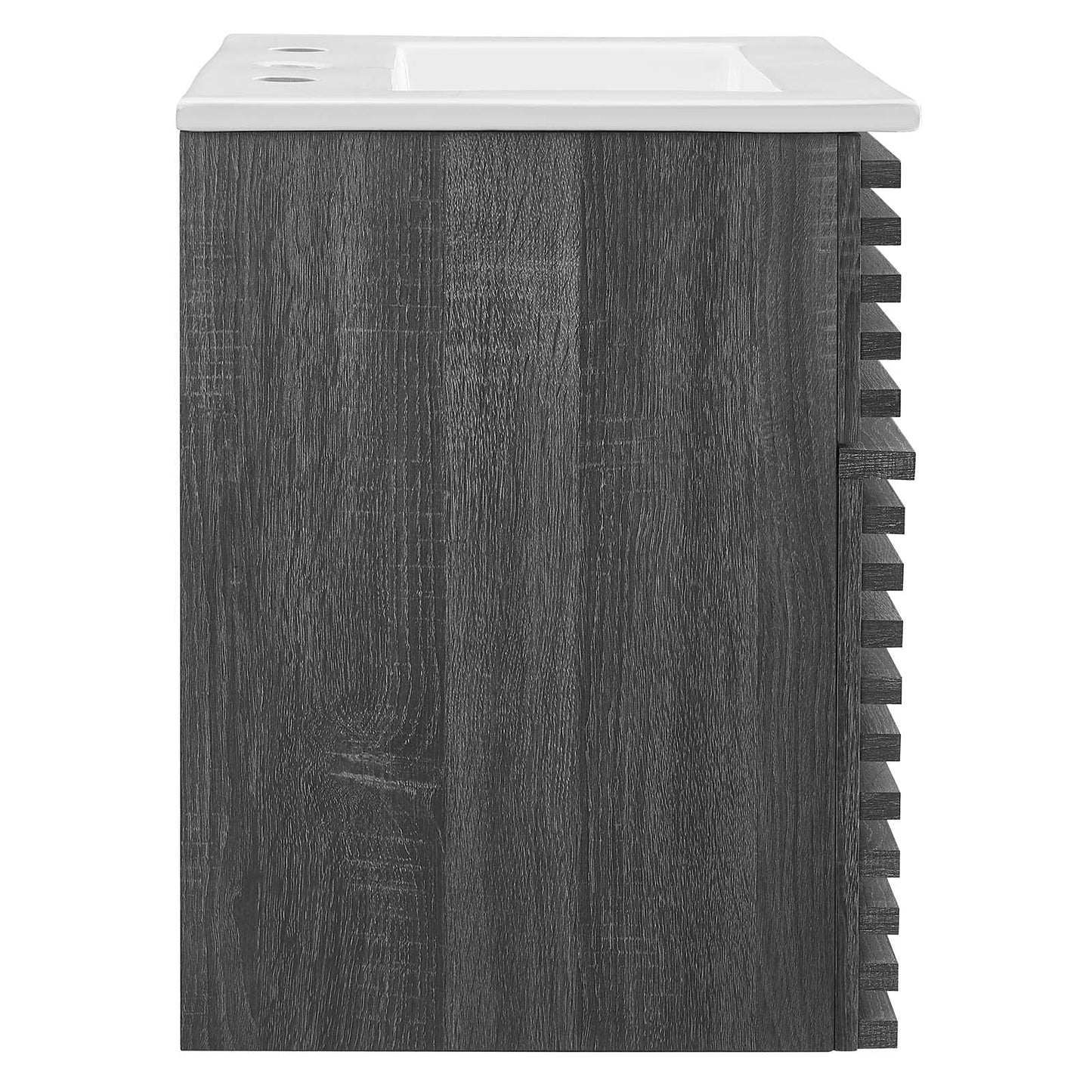 Render 18" Wall-Mount Bathroom Vanity Charcoal White EEI-5419-CHA-WHI