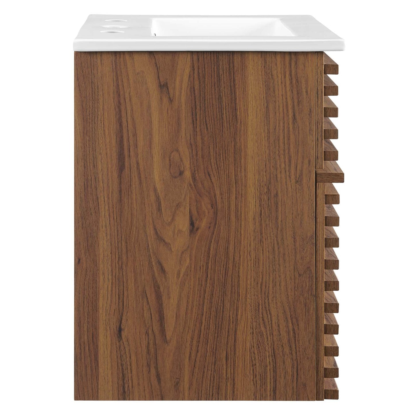 Render 18" Wall-Mount Bathroom Vanity Walnut White EEI-5419-WAL-WHI