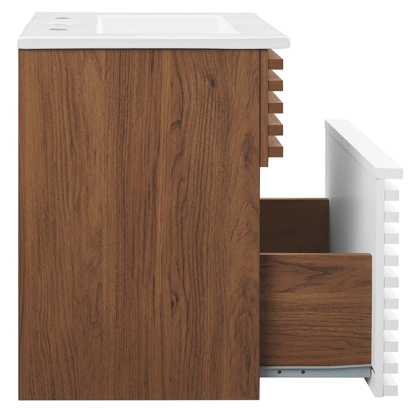 Render 18" Wall-Mount Bathroom Vanity White Walnut White EEI-5419-WHI-WAL-WHI