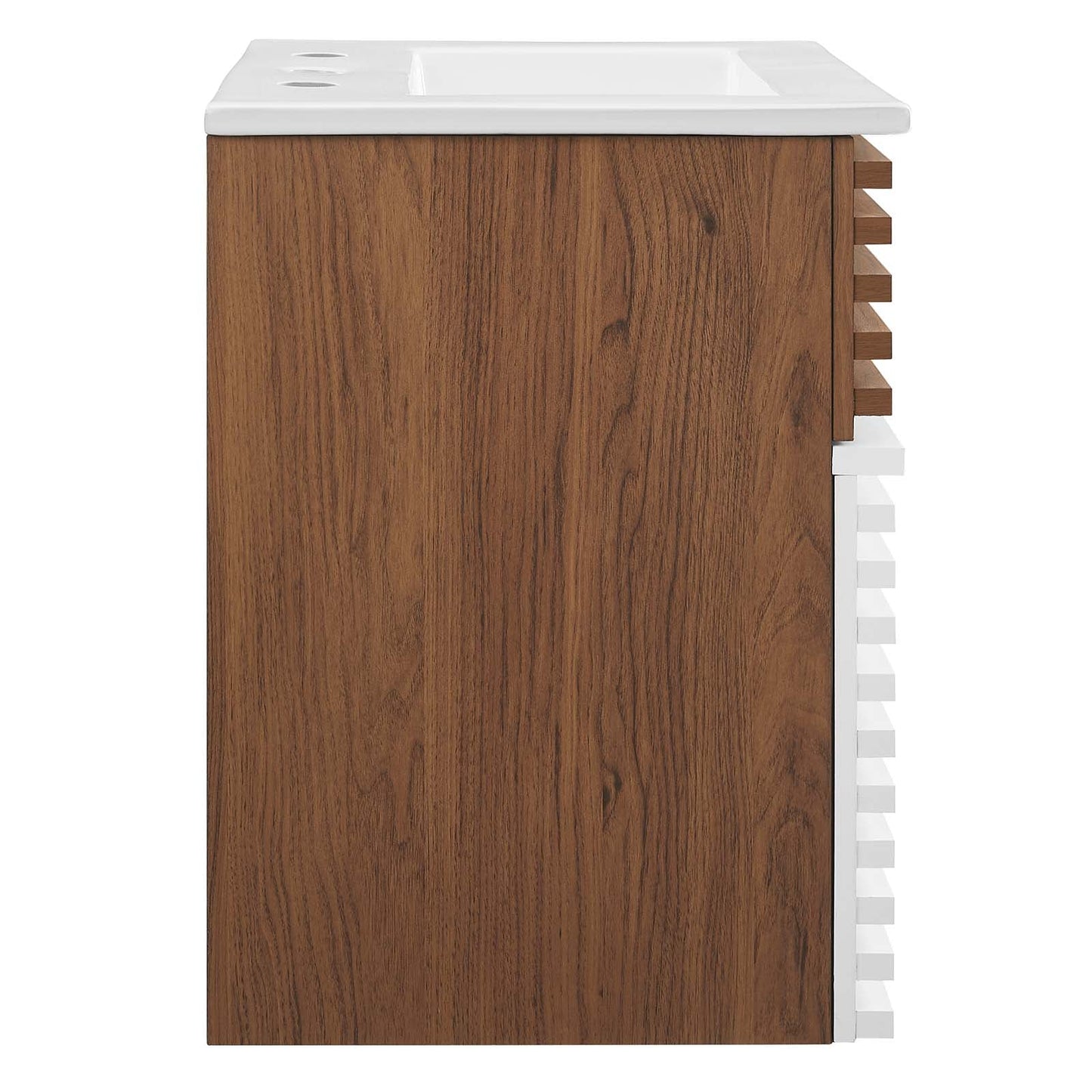 Render 18" Wall-Mount Bathroom Vanity White Walnut White EEI-5419-WHI-WAL-WHI