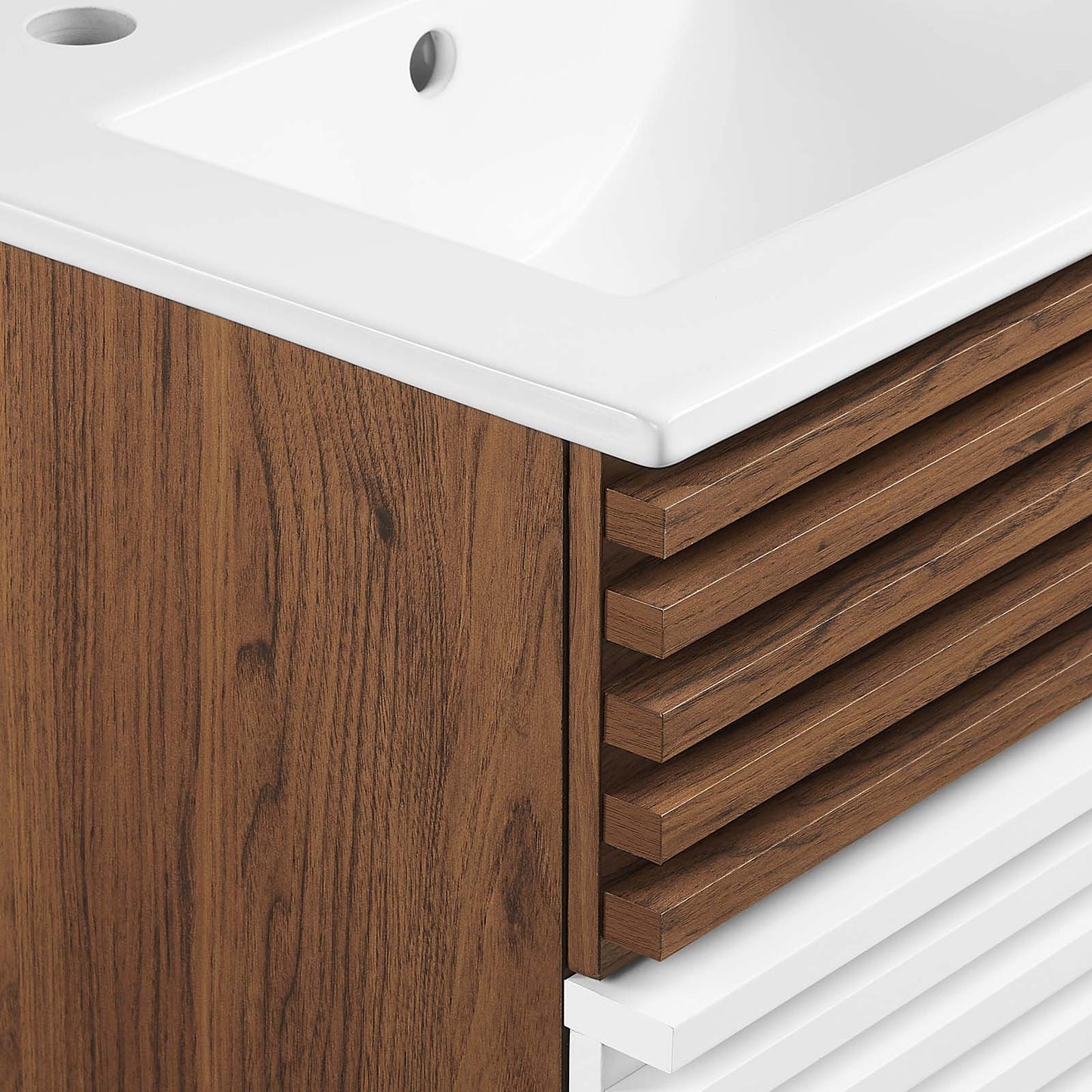 Render 18" Wall-Mount Bathroom Vanity White Walnut White EEI-5419-WHI-WAL-WHI