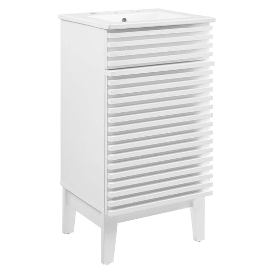 Render 18" Bathroom Vanity Cabinet White White EEI-5420-WHI-WHI