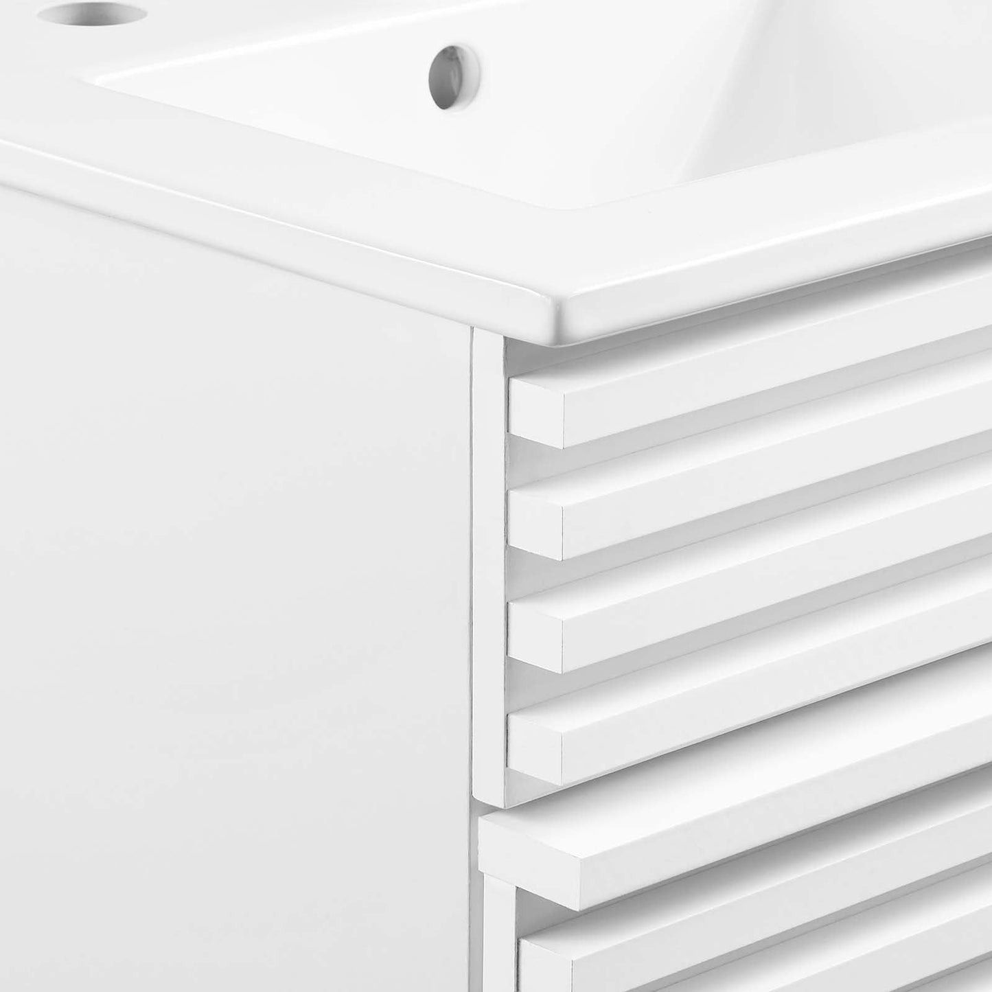 Render 18" Bathroom Vanity Cabinet White White EEI-5420-WHI-WHI