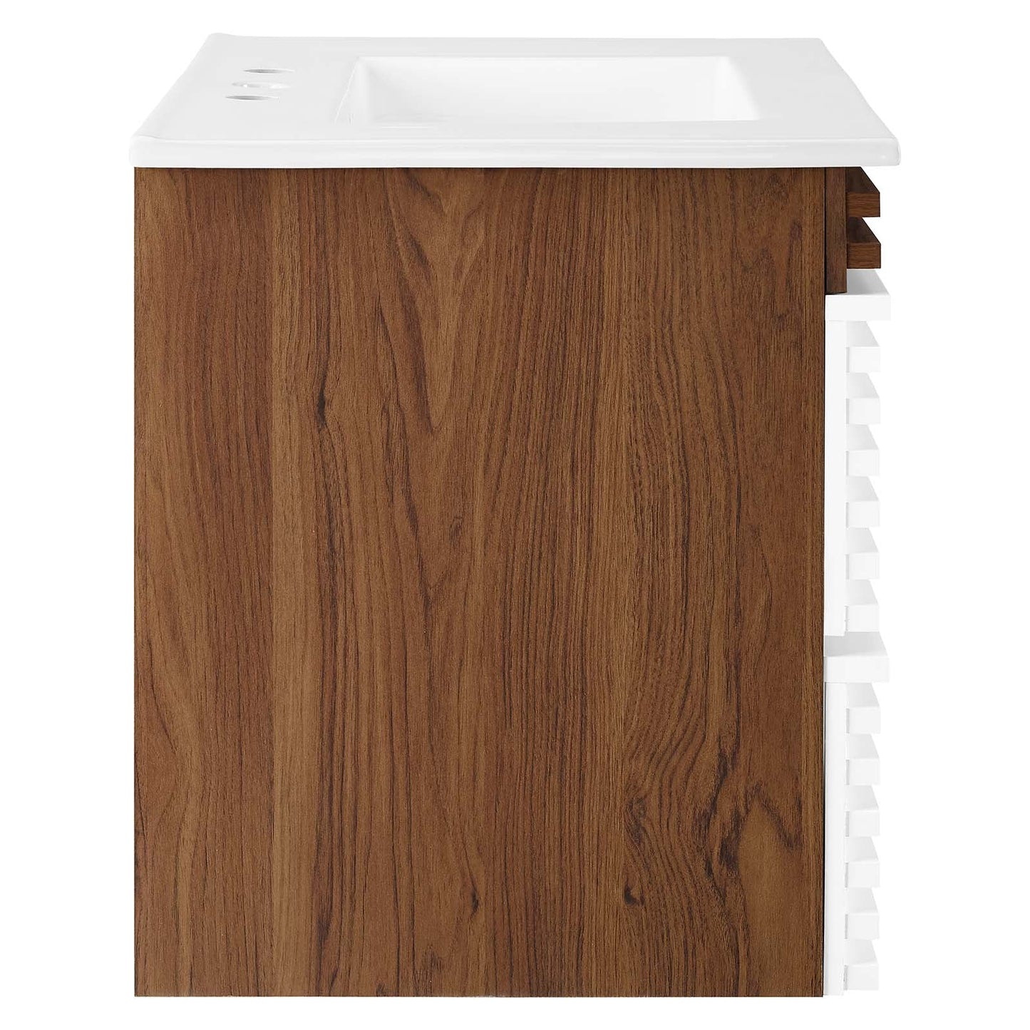 Render 30" Wall-Mount Bathroom Vanity White Walnut White EEI-5421-WHI-WAL-WHI