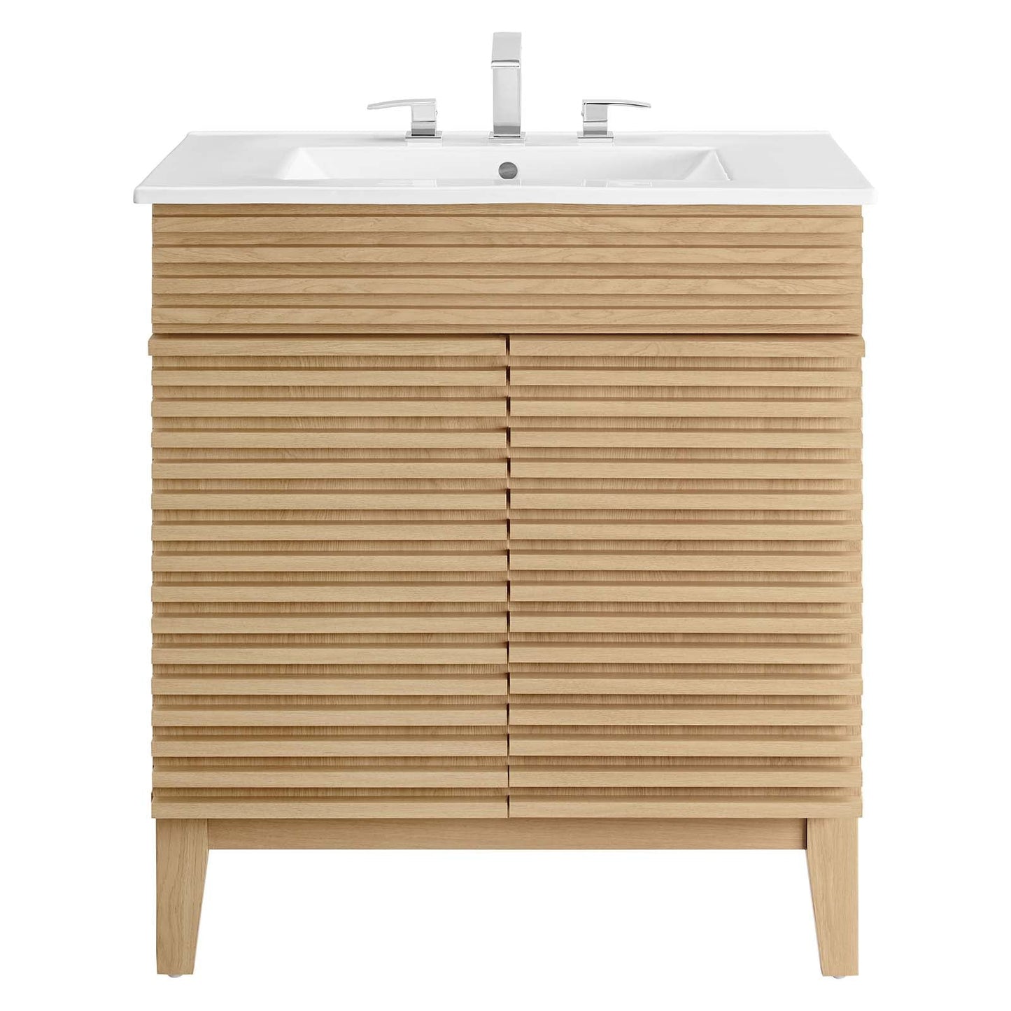 Render 30" Bathroom Vanity Cabinet Oak White EEI-5422-OAK-WHI