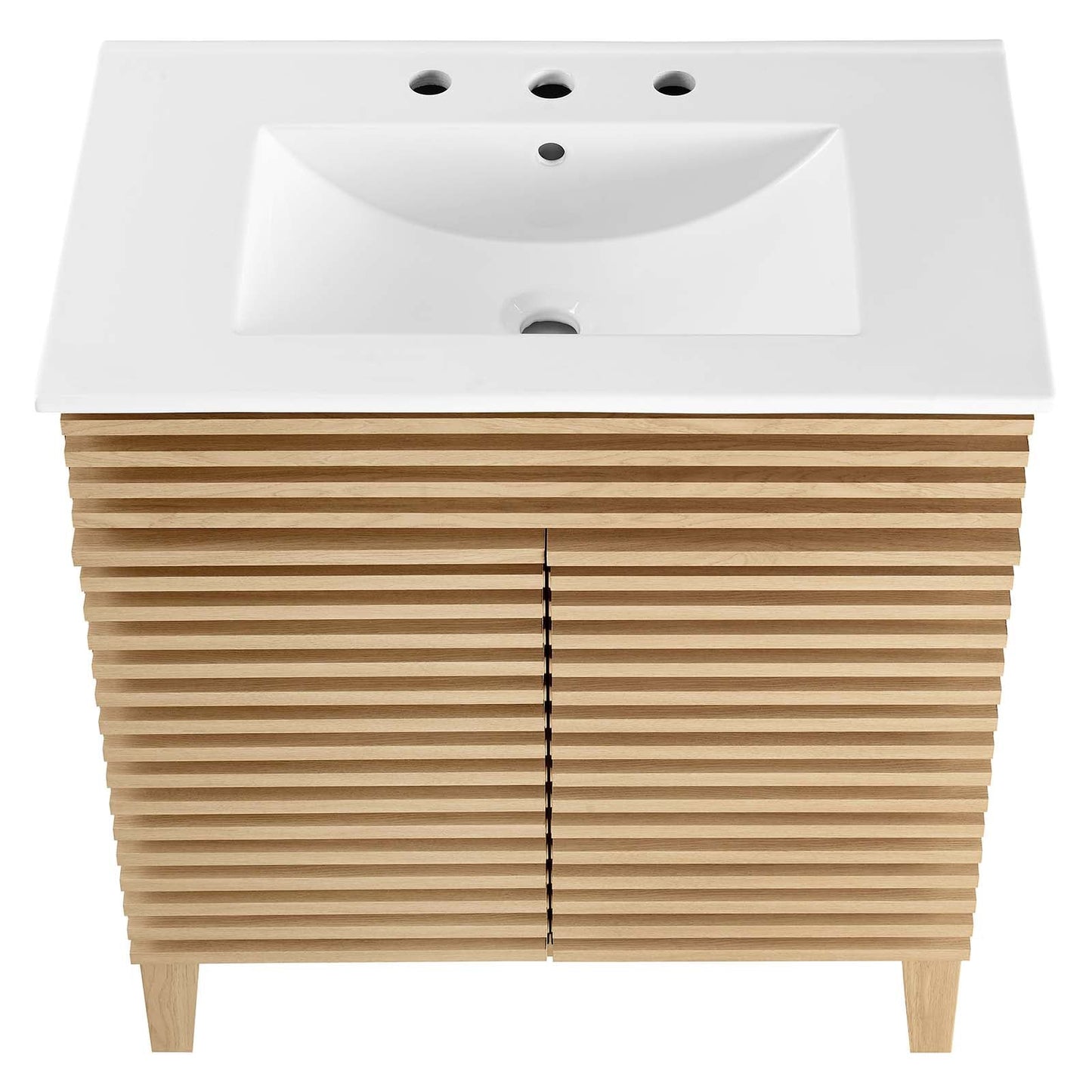 Render 30" Bathroom Vanity Cabinet Oak White EEI-5422-OAK-WHI