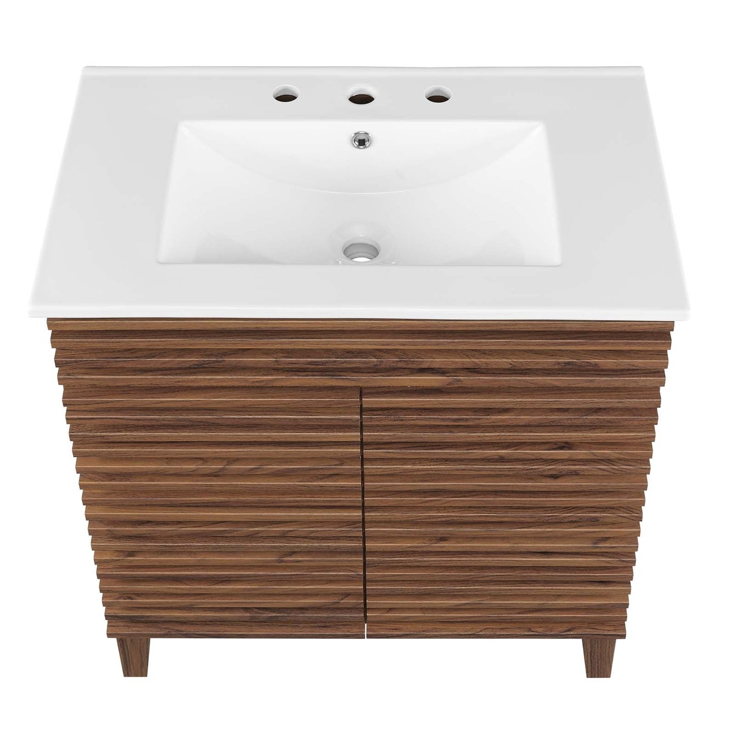 Render 30" Bathroom Vanity Cabinet Walnut White EEI-5422-WAL-WHI