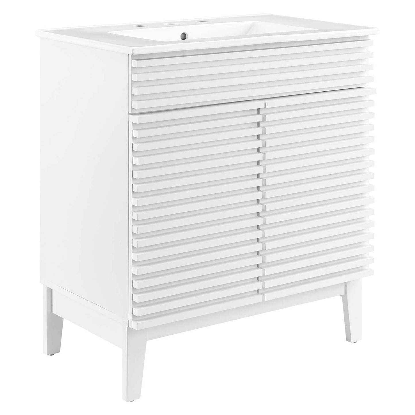 Render 30" Bathroom Vanity Cabinet White White EEI-5422-WHI-WHI