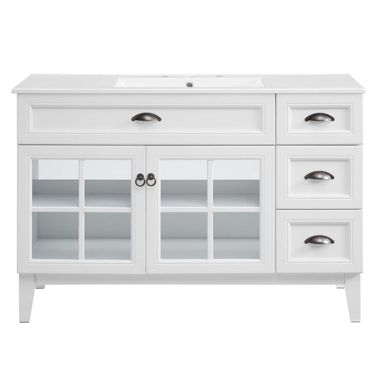 Isle 48" Bathroom Vanity Cabinet White White EEI-5427-WHI-WHI