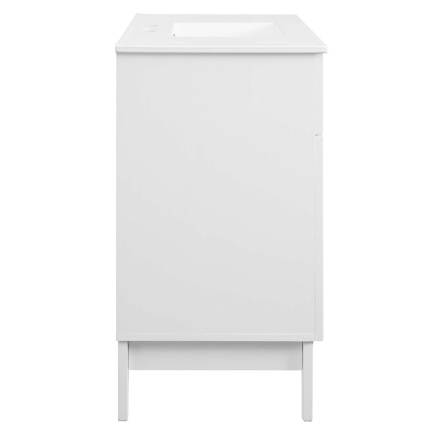 Isle 48" Bathroom Vanity Cabinet White White EEI-5427-WHI-WHI