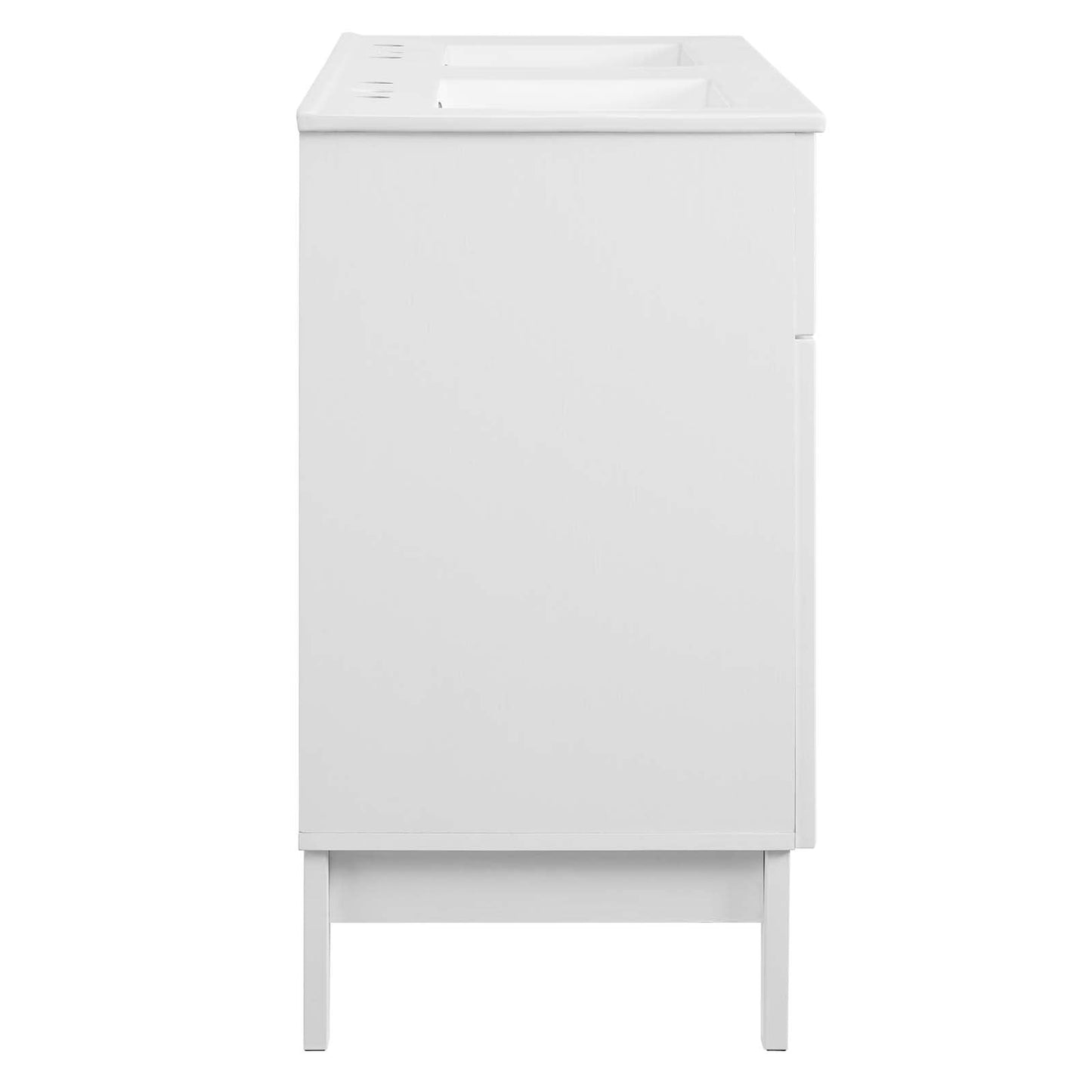 Isle 48" Double Bathroom Vanity Cabinet White White EEI-5428-WHI-WHI