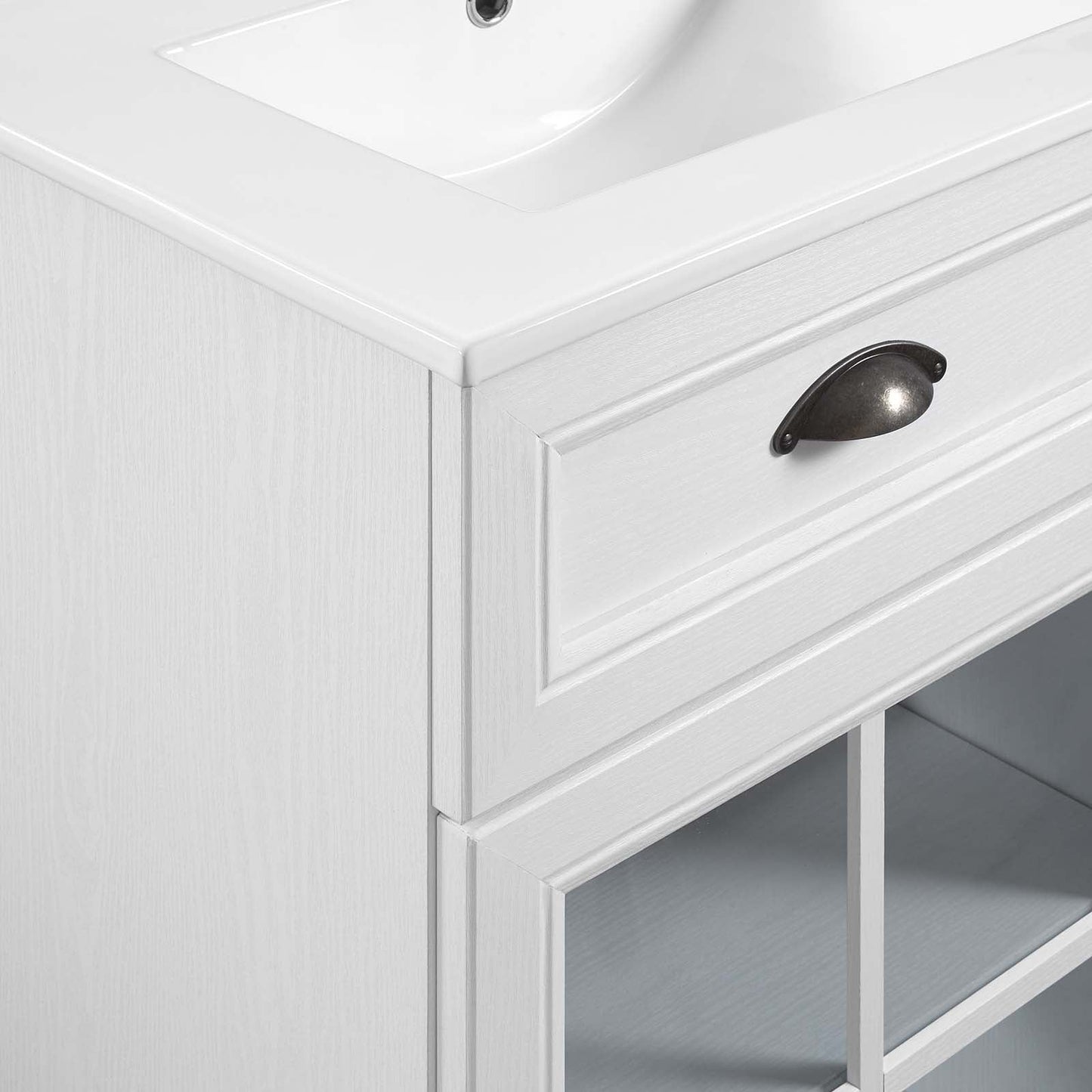 Isle 48" Double Bathroom Vanity Cabinet White White EEI-5428-WHI-WHI