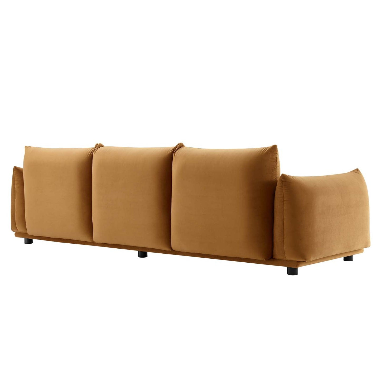 Copious Performance Velvet Sofa Cognac EEI-5470-COG