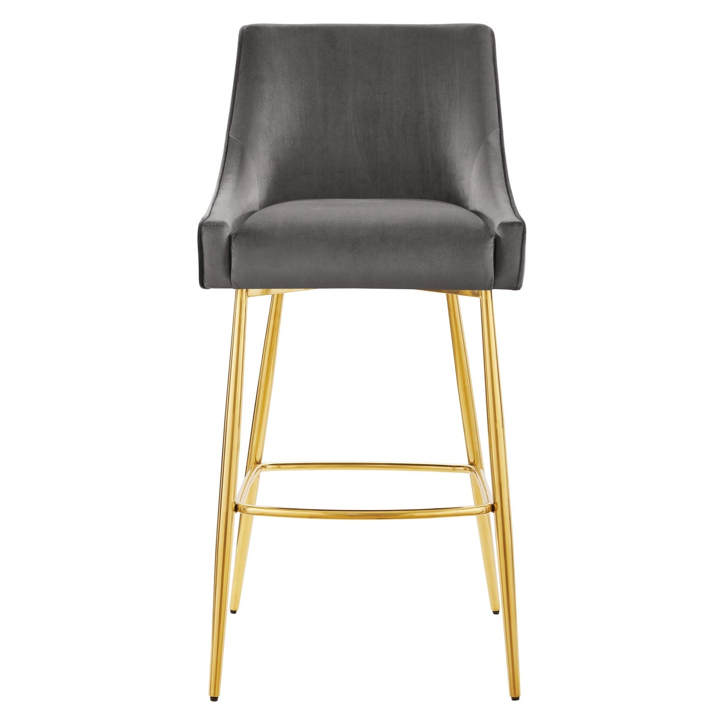 Discern Performance Velvet Bar Stool Gray EEI-5473-GRY