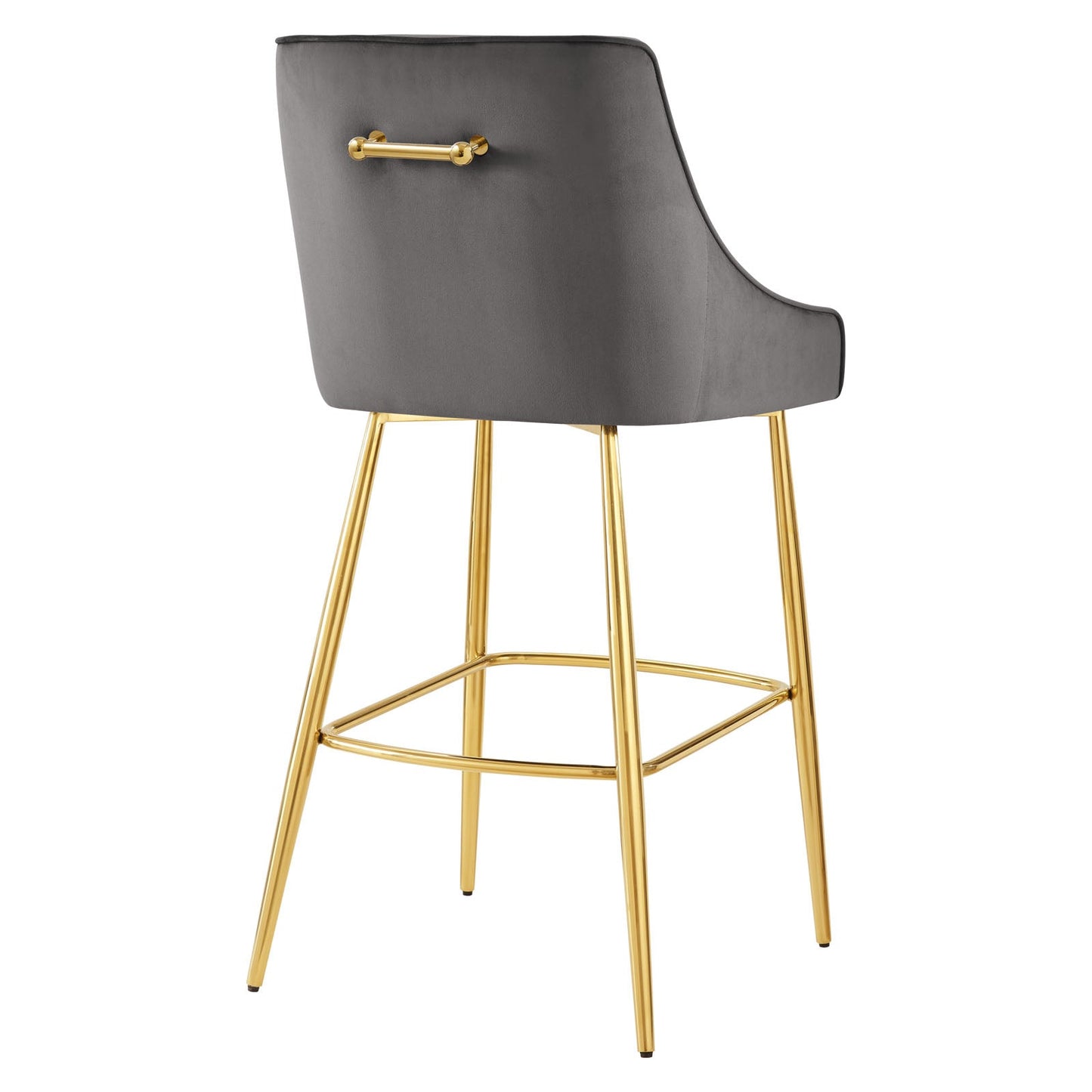 Discern Performance Velvet Bar Stool Gray EEI-5473-GRY