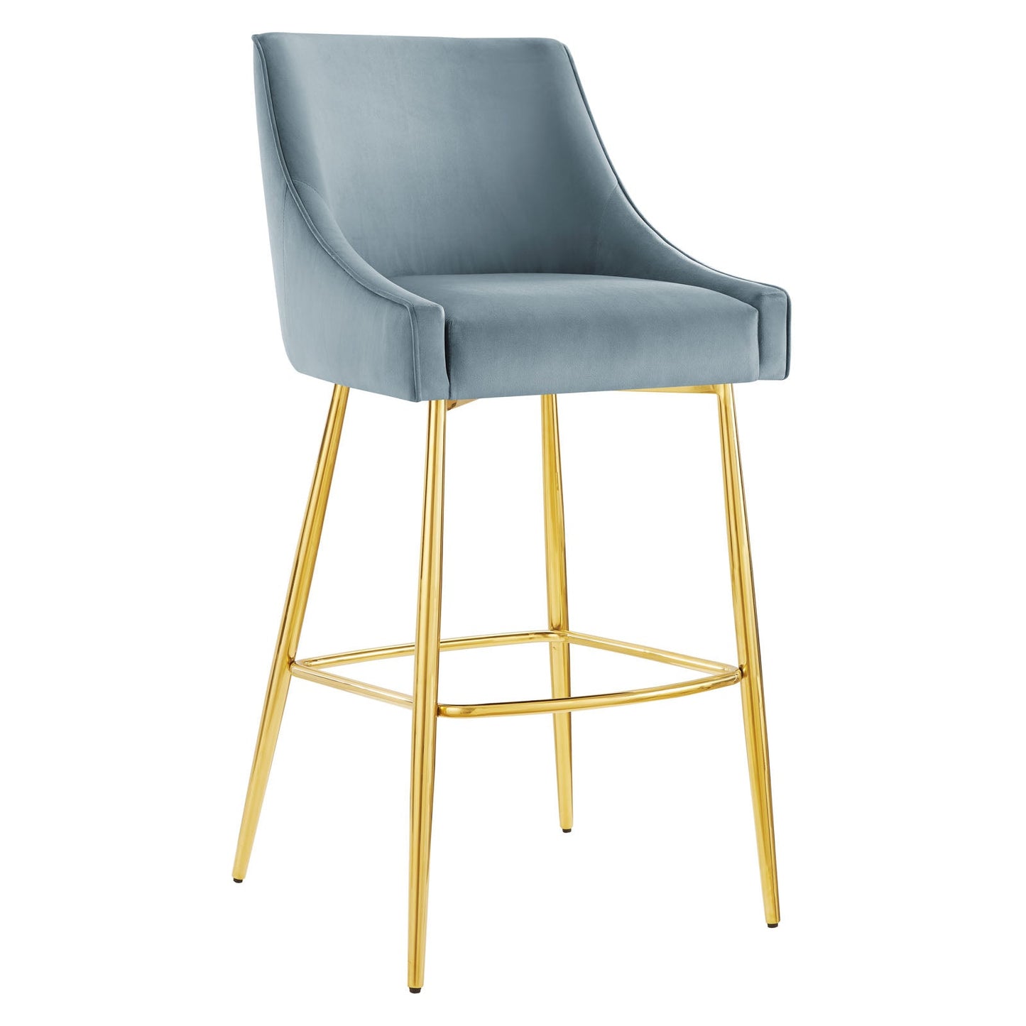 Discern Performance Velvet Bar Stool Light Blue EEI-5473-LBU