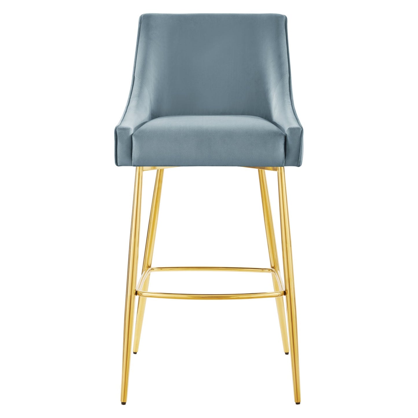 Discern Performance Velvet Bar Stool Light Blue EEI-5473-LBU