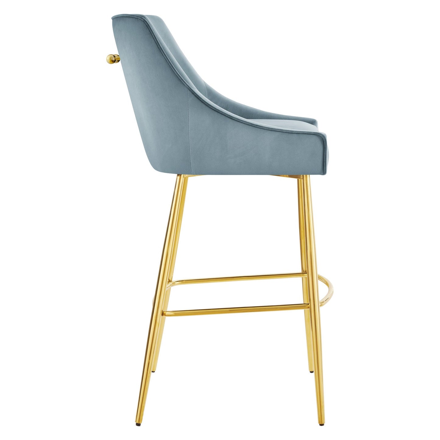 Discern Performance Velvet Bar Stool Light Blue EEI-5473-LBU