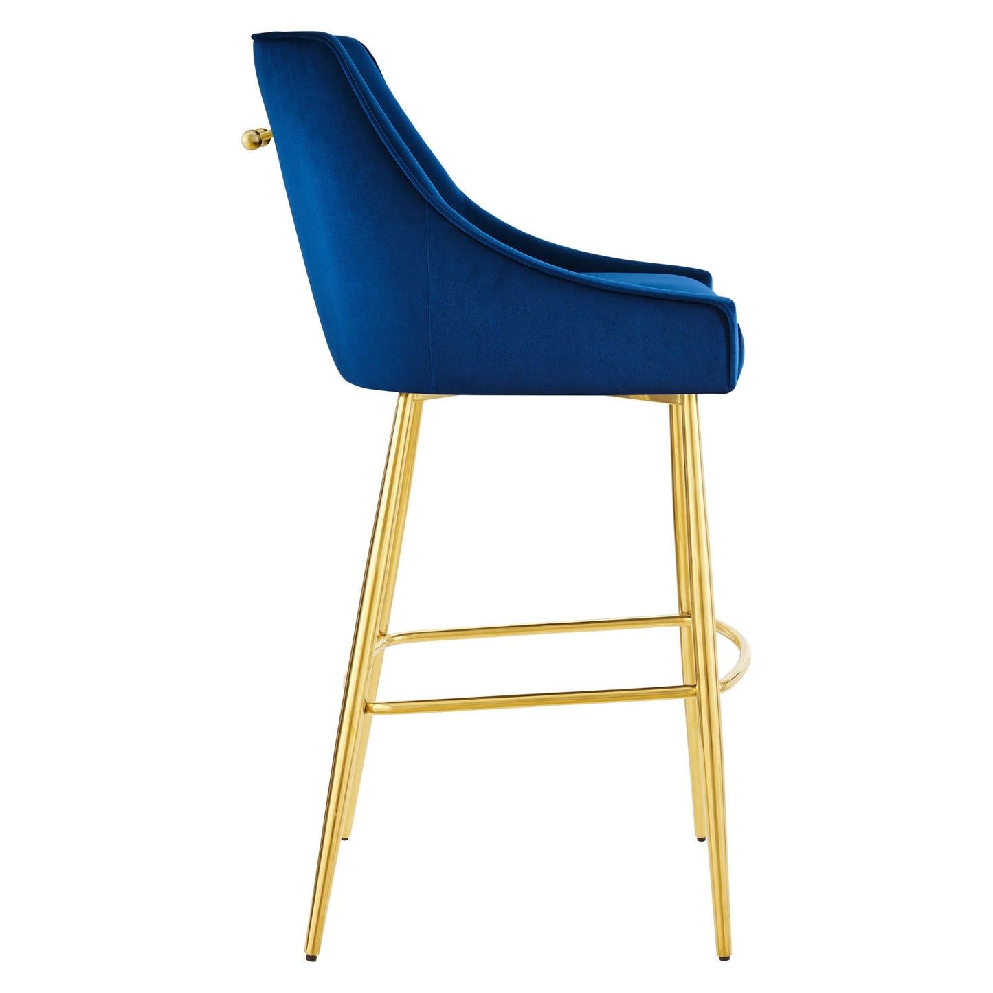 Discern Performance Velvet Bar Stool Navy EEI-5473-NAV