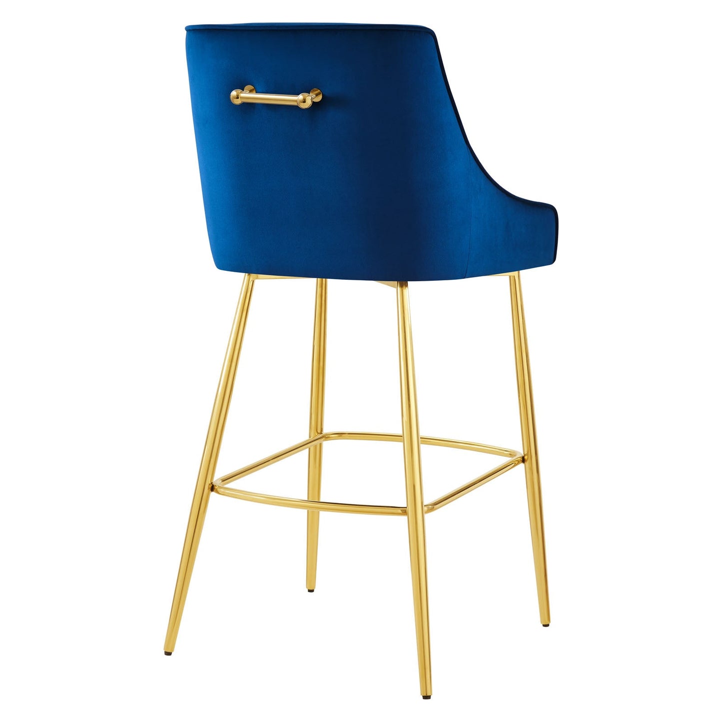 Discern Performance Velvet Bar Stool Navy EEI-5473-NAV