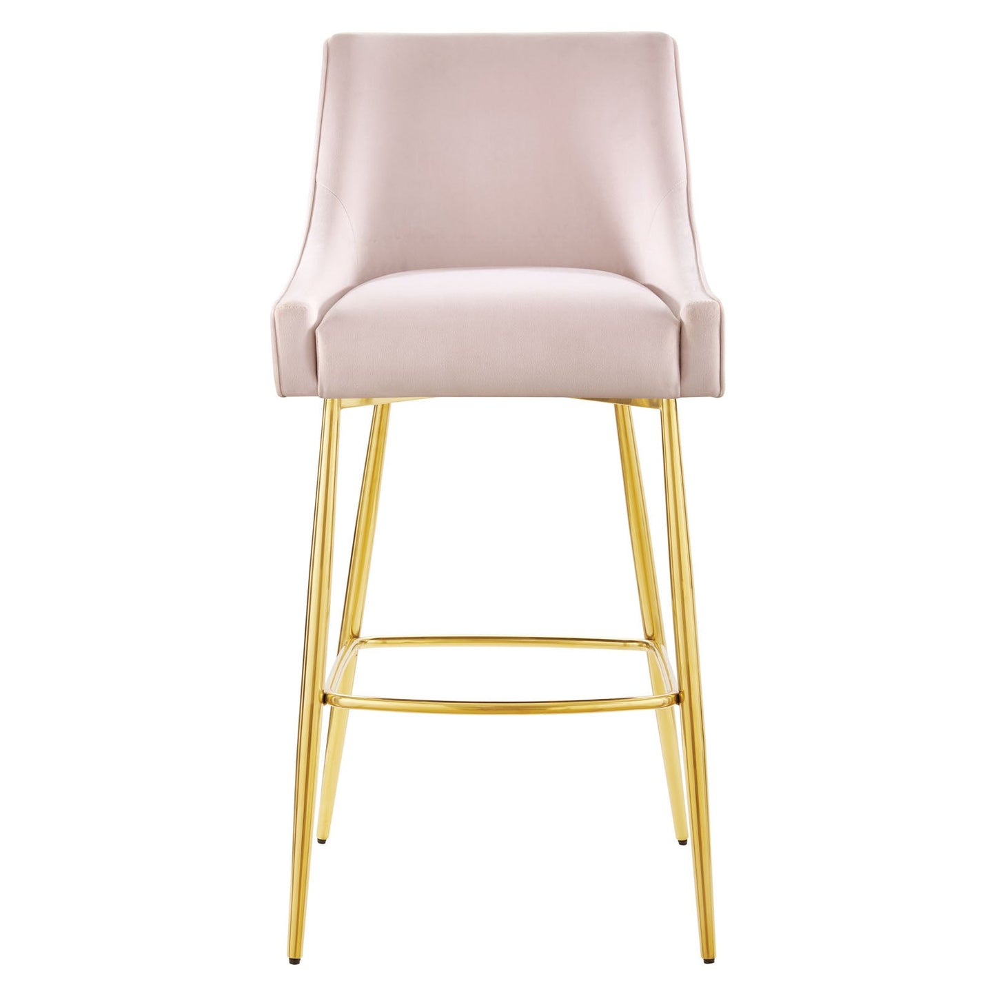 Discern Performance Velvet Bar Stool Pink EEI-5473-PNK