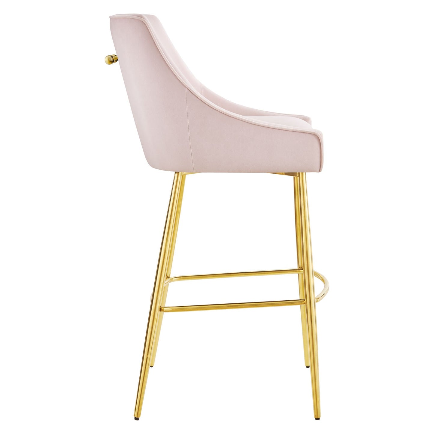 Discern Performance Velvet Bar Stool Pink EEI-5473-PNK