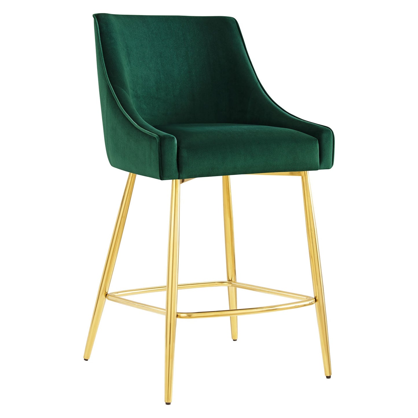 Discern Performance Velvet Counter Stool Green EEI-5474-GRN