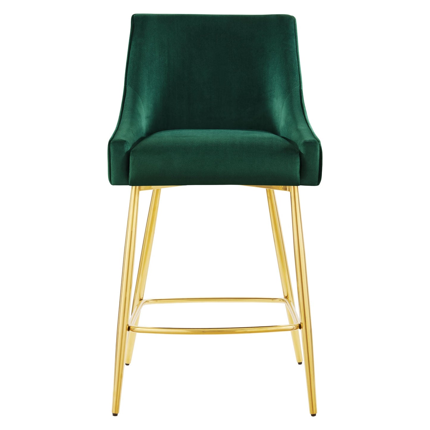 Discern Performance Velvet Counter Stool Green EEI-5474-GRN