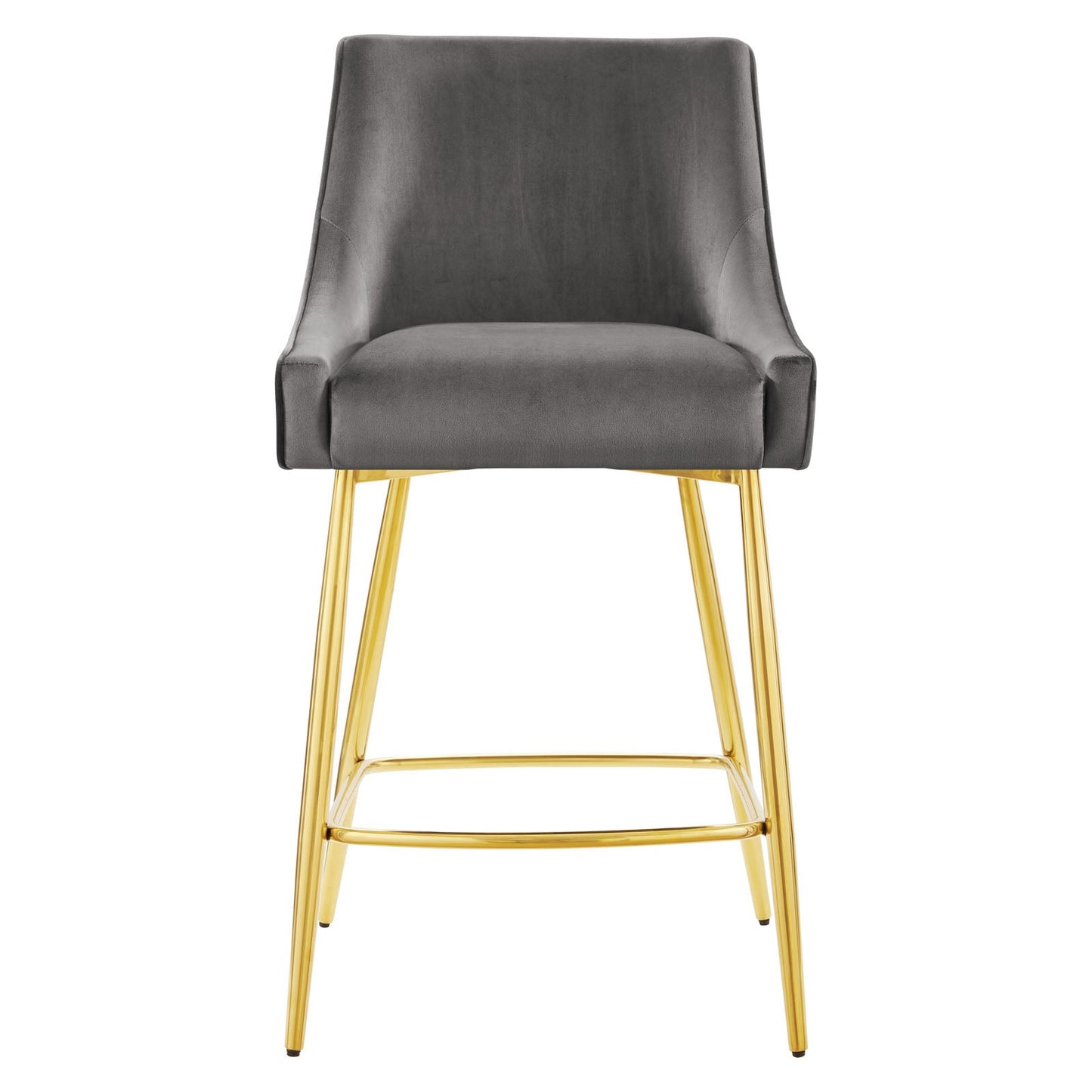 Discern Performance Velvet Counter Stool Gray EEI-5474-GRY