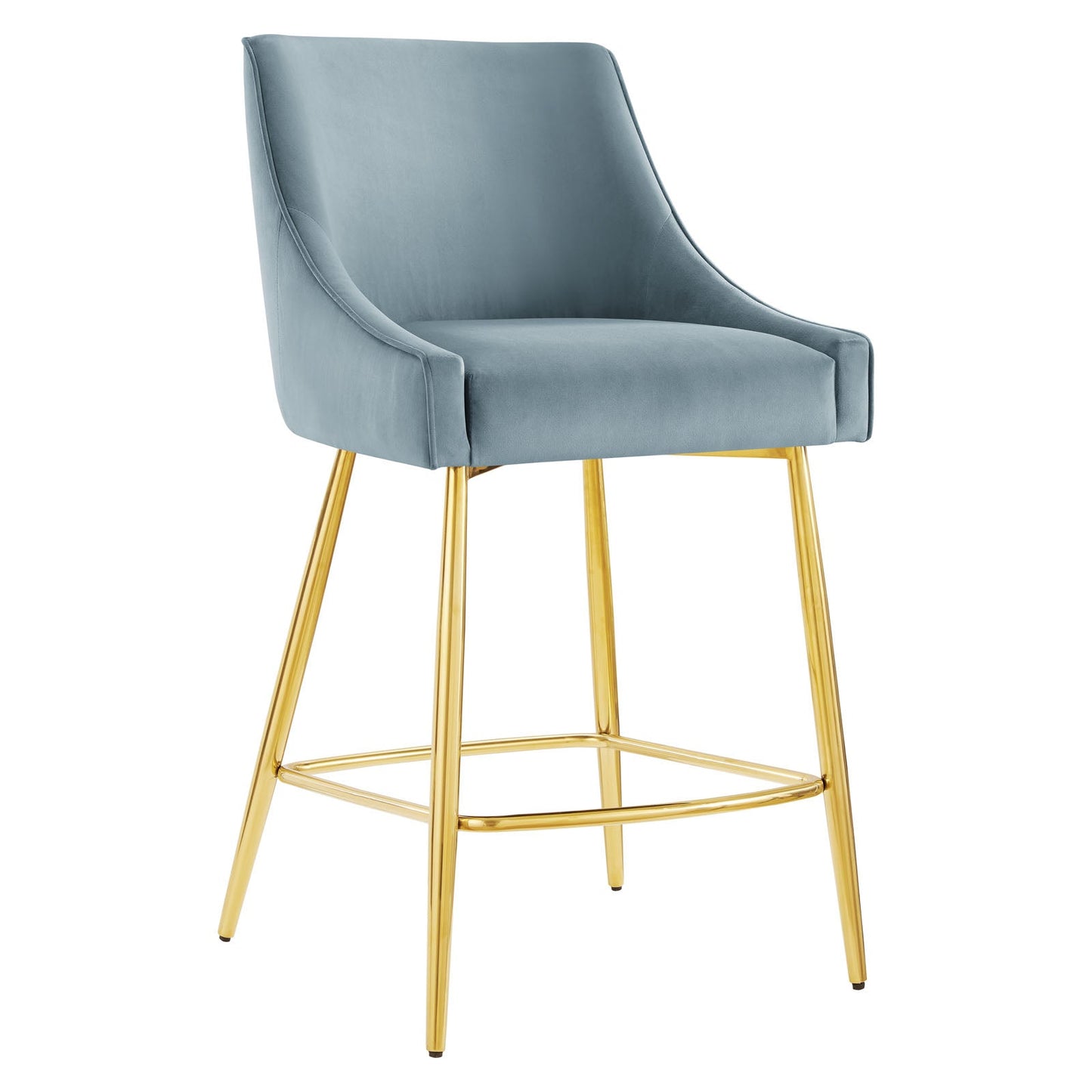 Discern Performance Velvet Counter Stool Light Blue EEI-5474-LBU